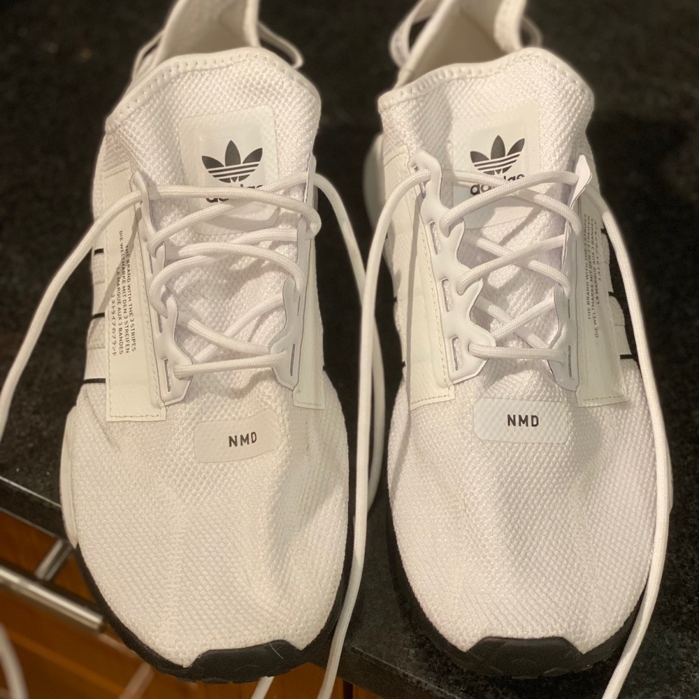 Like New Mens Adidas Black and White Size 10 NMD Running Shoes